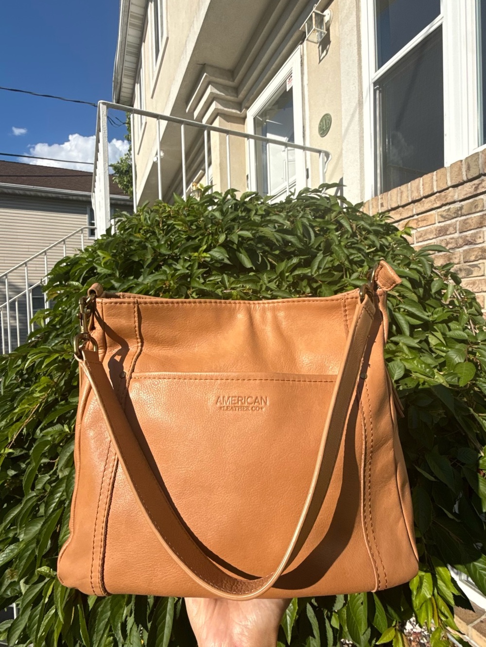 Vintage Y2K American Leather Co Camel Tan Leather Shoulder Hobo Bag EUC - Picture 2 of 7